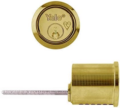 Yale B-X5-PB Replacement Rim Cylinder, Suitable for 38-57 mm Doors, High Security, 2 Keys Provided, Polished Brass Finish, Boxed