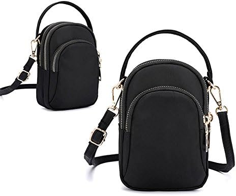Women Girls Mini Nylon Waterproof Multi-Slot Soft Crossbody Bag Portable Phone Bag