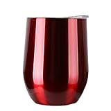 Stainless Steel Wine Glasses, 9 OZ Vacuum Break Resistant Outdoor Drinkware - Type Heat Preservation Cup Great Tumbler for Red Wine, Cocktail and Nonalcoholic Beverages (Crimson)