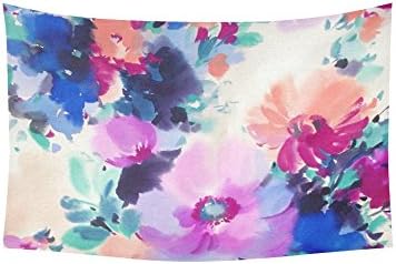 D-Story Custom Wall Tapestry WaterColor Flower Cotton Linen Tapestry Wall Hanging 40x 60