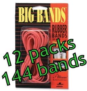 Big BandsTM, 7 x 1/8 inch, Red, 12 packs of 12, 144 total bands (ALL00700) - Made in USA