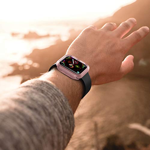 Compatible Apple Watch Case Series 4 Series 5 44mm [2 Packs] TPU Protective iwatch Case, Translucent & Clear-Pink - Thumbnail 6