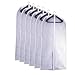 EANXO Garment Bag for Storage 60 inch Lightweight Clear White PEVA Breathable Winter Coats Bags (Set of 6) with Study Full Zipper for Long Dress Clothes Storage Closet