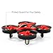 NIHUI Mini Quadcopter Drone RTF Helicopter UFO Drone with GYRO 2.4G 4CH 6 Axis AR Drone Flying RC Copter with LED Lights, Remote Control and Wind Propeller - Red (2 Battery)