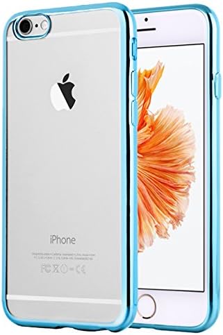 For iPhone 6 Plus / 6s Plus [Ultra Slim] For Apple iPhone 6s Plus Case, [Metal Color Bumper] Clear Black with Inner Dot Pattern Design [Electroplate Metal Oil] ZARUS Case Metal Oil (Blue)