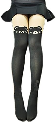 Women's Black Cat Spandex Opaque Pantyhose