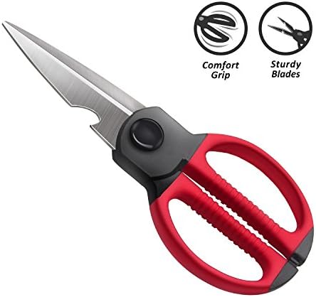 Kitchen Scissors Kitchen Shears Heavy Duty Ultra Sharp Premium Dishwasher Safe Poultry Utility Scissors Best Seller Chicken Meat Under 25 Dollars Chef Multi Purpose Meat Scissors [Stainless Steel]