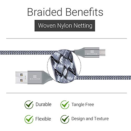 image for EXINOZ Braided Charger Cable for PS4 DualShock and Xbox One Controller