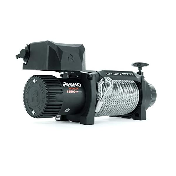 Rhino 12V Elektrische Seilwinde Stahl mit Fernbedienung und Mobilteil, 13,500lb/6125kg - Carbon – Bild 5