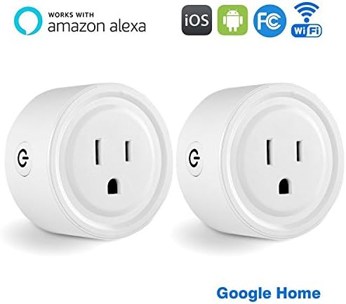 2 Pack Smart Plug Smarlance Wi-Fi Enabled Mini Outlet Compatible with Alexa Google Home, No Hub Required, WiFi Remote Control your Devices from Anywhere, Timing Function Smart Switch