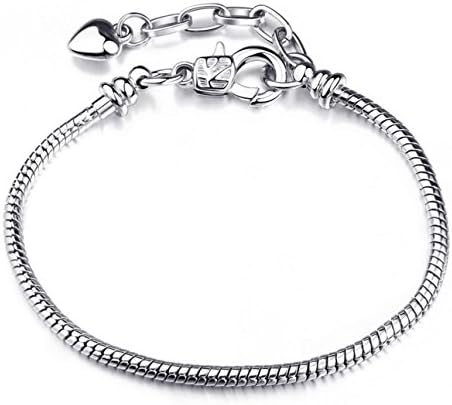 NKYKOLA silver Chains£¬925 Sterling Silver Snake Chains Bracelet fit European Beads, Silver bracelet snake chain handmade beads fine chain version of the simple silver