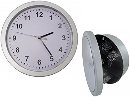 Wall Clock with Hidden Compartment - Unique Gift, Secret Stash Hiding Box for Hiding Valuables, 10 Inch White Face