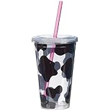 Boston Warehouse 16-Ounce Insulated Cow Cup with Straw