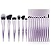 DUcare Makeup Brush Set Professional Synthetic Essential Face Eye Shadow Eyeliner Foundation Blush Lip Powder Liquid Cream Blending Brow Brushes Make Up Brushes Set (Ombré Purple&Silver, 17Pcs)