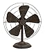 Deco 79 Rustic Non-Functional Metal Old Fan Table Decor, One Size, Textured Black Finish