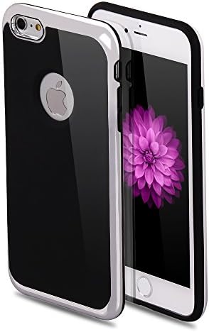 iPhone 6 Plus Case,iPhone 6S Plus Case,Casegory 3 in 1 [Liquid Crystal] Transparent Clear Case Reinforced Corner Soft Silicone TPU Shockproof Protective Air Cushion Bumper (Matte Black/Silver)