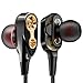 EYEKOP E8 Wired in Ear Earphones, [Newest 2019] Dual Dynamic Drivers Earbuds Provide Stereo Deep Bass & Crystal Clear Sound, with Mic & Volume Control (Black)