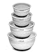 +Steel Stainless Steel Non-Slip Mixing Bowl Set of 4 with Lids and Whisk