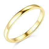14k Yellow OR White Gold 2mm SOLID Plain Wedding Band