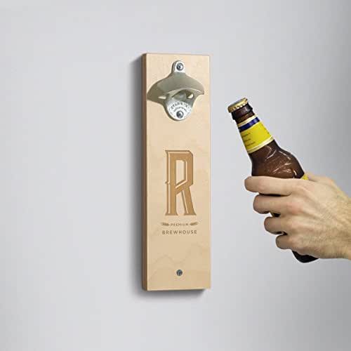 Personalized Wall Mounted Bottle Opener Monogram