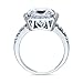 BERRICLE Sterling Silver Halo Wedding Engagement Rings Cushion Cut Cubic Zirconia CZ Statement Cocktail Ring for Women, Rhodium Plated