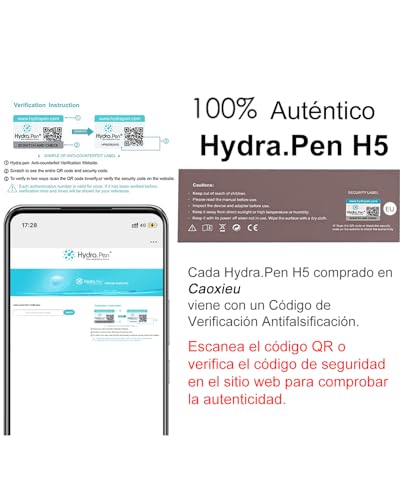 Hydra.Pen H5 Microneedling Pen, Automatic Serum Applicator with Microcurrent EMS, Professional Wireless Microneedling for Skin Care, Wrinkles, Scars and Hair Loss, Gold