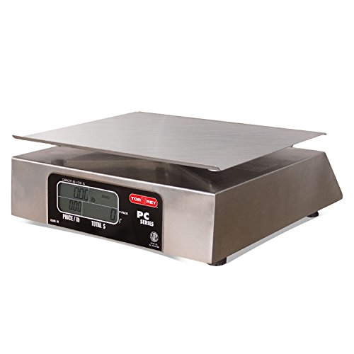 TORREY PC40L Electronic Price Computing Scale, Rechargeable Battery, Stainless Steel Construction, 100 Memories, 8 Direct Access Keys, 40 lb