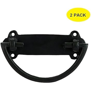 Set of 2, Cast Iron, A29 Handmade Chest/Trunk Lifter Handle/Pull, Black Powder Coat Finish Heavy Duty for Chests, Trunks, Crates, Storage Boxes