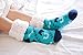 Pudus Horse Aqua Cozy Winter Slipper Socks for Women and Men with Non-Slip Grippers and Faux Fur Sherpa Fleece - Adult Regular Fuzzy Socks