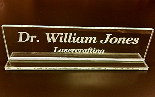 Acrylic Name Plate - Select Engraved or Color Option, Cove or Square Top (Engraved, Square Top)