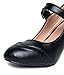 J. Adams Mary Jane Oxford Pumps - Cute Low Kitten Heels - Retro Round Toe Shoe with Ankle Strap - Kym
