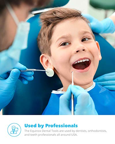 Equinox International Dental Hygiene Kit - Includes Tarter Scraper/Scaling Instrument, Dental Pick, Dental Sickle, and Mouth Mirror - Professional Surgical Grade Dentist Approved Tools