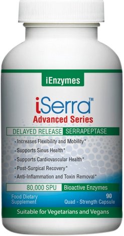 iSerra 80,000 SPU Serrapeptase Enzyme 90 High Potency Capsules - Up to 4x More Potent than other Serrapaptase - Delayed Release Technology - Extra Strength