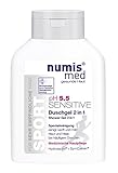 2 in 1 Sport Shampoo & Shower Gel For Dry & Sensitive Skin Soap Free Imported From Germany Dermatologist Tested 5 Star Guarantee Vegan Low ph 5.5 All In One Cleanser 200 ml by Numis Med