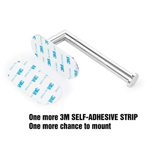 Polarduck Self Adhesive Toilet Paper Holder Chrome, 3M Toilet Paper Holder, SUS 304 Stainless Steel, Toilet Paper Roll Holder No Drilling for Bathroom & Kitchen (Silver)