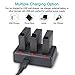 Newmowa 3-Pack Replacement Battery and 3-Channel USB Charger for Xiaomi YI AZ16-1, 4K, 4K+, Lite, 360 VR Action Cameras (Not for Discovery Version), 3.85V, 1400mAh