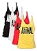 Pack of 2 Mens Animal Letter Print Muscle Gym Stringer Tank Top for Bodybuilding