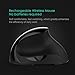 Vertical Mouse, 7Lucky Small Rechargeable Ergonomic Wireless Mouse 2.4GHz High Precision Optical Mice : 3 Adjustable DPI Levels, 6 Buttons for PC, Desktop, Laptop,【for Small Hands】- Black