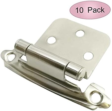 Traditional Cabinet Hinge Variable Overlay 10 Pack Bright Nicke