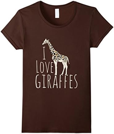 Women's I love Giraffes shirt Giraffe lover t shirt Girrafe tee XL Brown