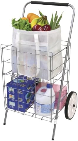 The Faucet Queen Folding Shopping Cart with Shelf