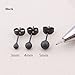 Surker 4pcs Titanium Steel Ear Studs Earrings Piercing Jewelry (3mm)