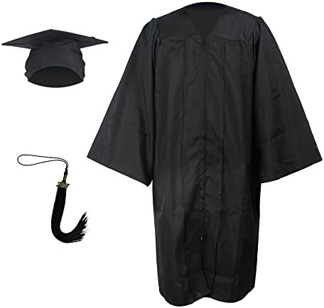RobeStore Graduation Gown Cap Tassel Set 2017 for High School and College Ceremony (Black)
