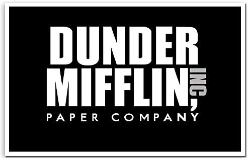 The Office Stickers Dunder Mifflin Paper Company Logo for Hydro Flask Laptop Water Bottle Phone PC Computer MacBook Guitar Bike Notebook Car Motorcycle Luggage 2 x 3.2 inch