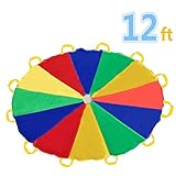 Parachute 12 Foot for Kids Parachute with 12 Handles for 8 12 kids tent play