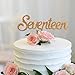 Seventeen Happy 17th Birthday Cake Topper Gold Giltter Acrylic 17 Years Old Party Decoration Supplies