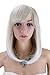 Kalyss Women's Short White Blonde Bob Wig With Hair Bangs Straight Heat Resistant Yaki Synthetic Hair Wig for Women