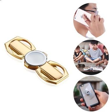 Multi-Function 4-in-1 Universal Phone Ring, Spinning, Kickstand Holder, 360 Degree Rotation Cell Phone Finger Holder Ring for iPhone, iPad, Samsung, HTC, Nokia, Smart Phones, Tablets(Gold)