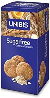 Sugar Free Oatmeal Cookies - Pack of 4 X 75 Grams - 10.6 Ounces - UNIBIS
