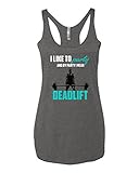 Panoware Women's Funny Workout Tank Top | I Like to Party and by Party I Mean Deadlift, Heather Grey, Medium